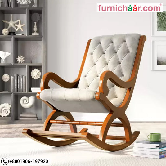 Rocking Chair/Chesterfield Rocking Chair/Chair/ Mehgony Wooden Rocking Chair