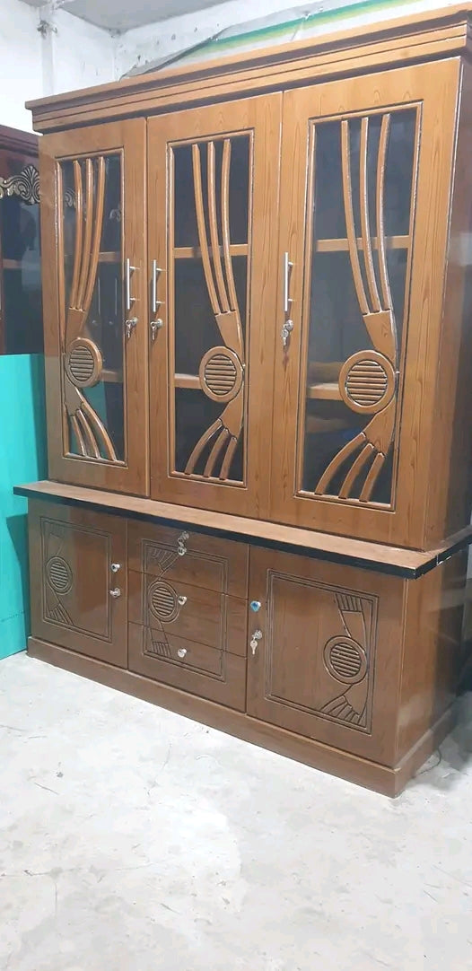 Mehgony Wooden  Showcase  with drawer 3ft/5ft
