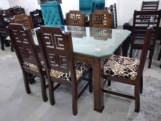 MDF Glass Top Dining Table