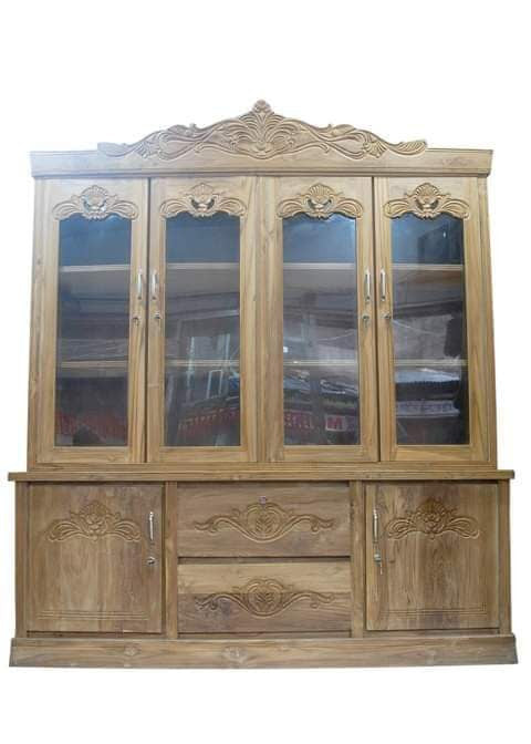 Shegun Wooden 4 door Showcase  with drawer