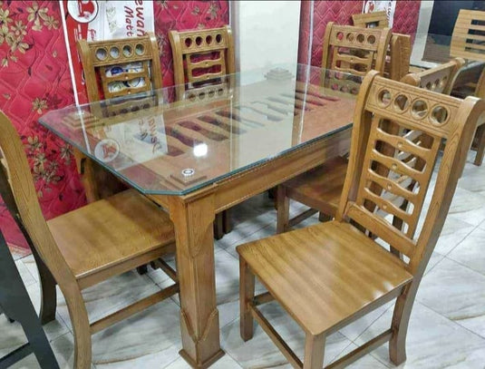 Dining Table with glass/4 chair Dining Table/ Dining Table/MDF Glass Top Dining Table