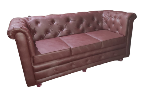 3 Seater Chesterfield Artificial Leather Sofa.